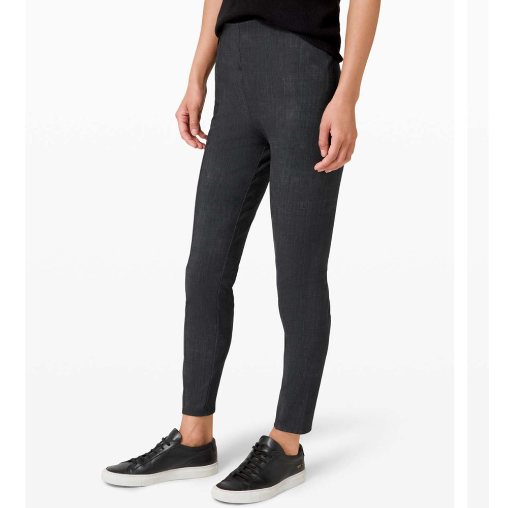 Lululemon Size 6 Here to There High-Rise 7/8 Pant Crosshatch Texture Black Multi